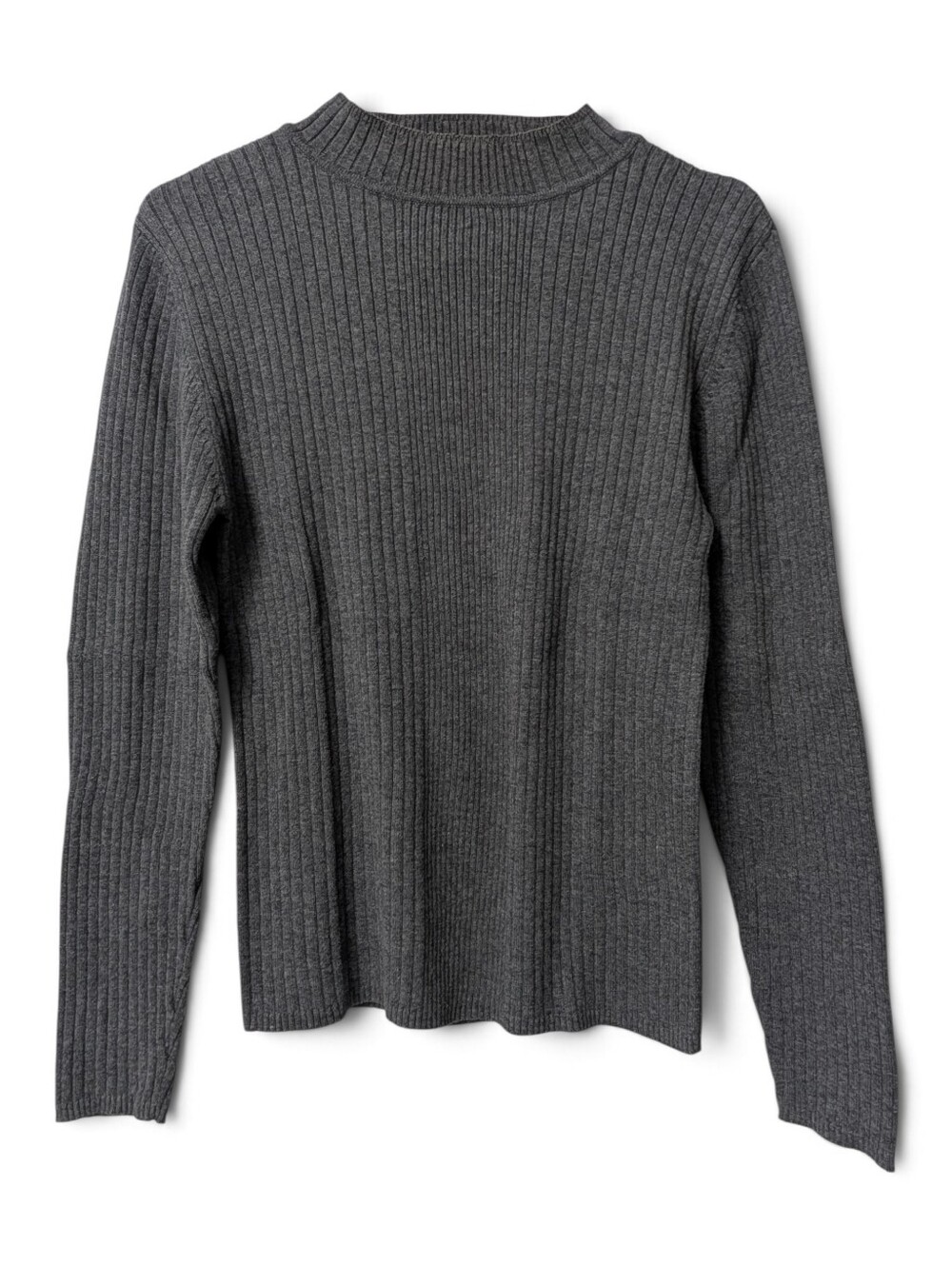 Daniel Hechter Ribbed Mock Neck Jumper Sweater, Charcoal Gray